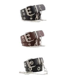 حزام جلد مع سنسال