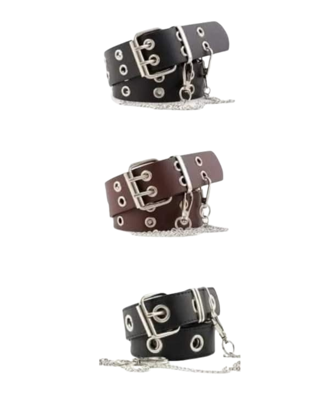 حزام جلد مع سنسال